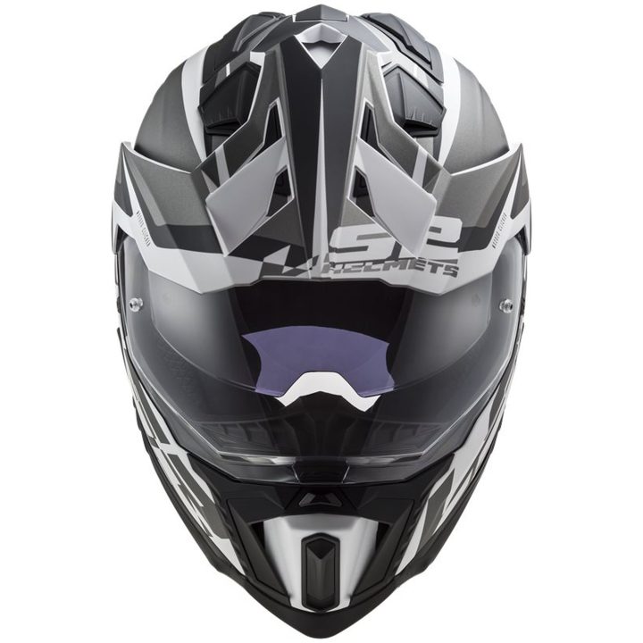 Adventurehjälm Mx701 Explorer Alter Matt Svart/vit LS2 Large – bild 4