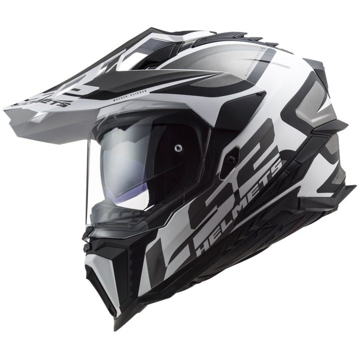 Adventurehjälm Mx701 Explorer Alter Matt Svart/vit LS2 Large – bild 5