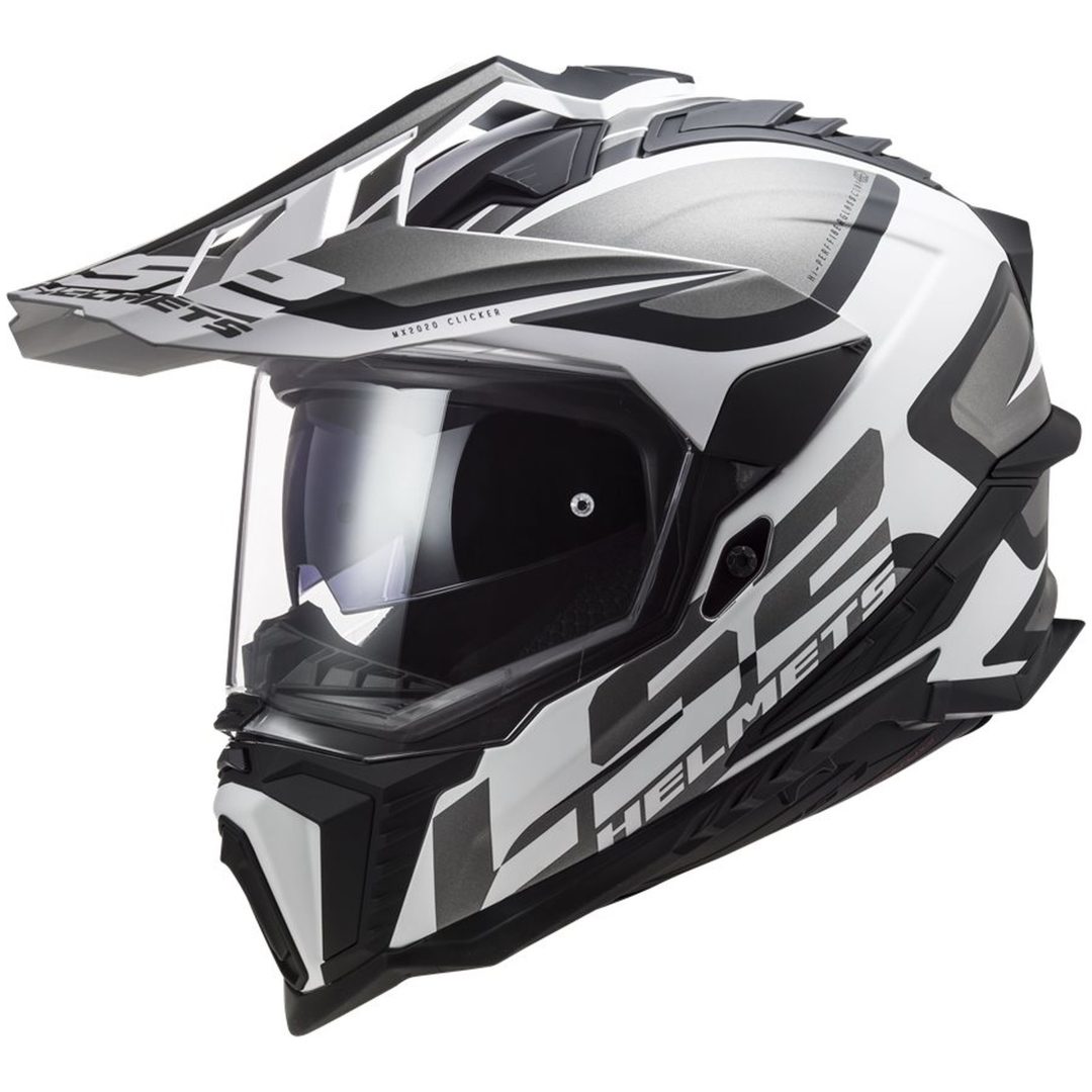 Adventurehjälm Mx701 Explorer Alter Matt Svart/vit LS2 Large