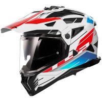 Adventurehjälm Mx702 Pioneer Ii Namib Vit/blå/röd LS2