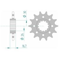 AFAM Chain kit 520 XSR - 16/44-108 - Alu Standard Rear Sprocket
