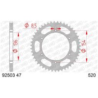 AFAM Chain kit 520 XSR4 - 16/47-112 - Steel Standard Rear Sprocket