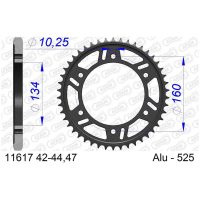 AFAM Chain kit 525 XHR4 - 16/43-116 - Alu Standard Rear Sprocket