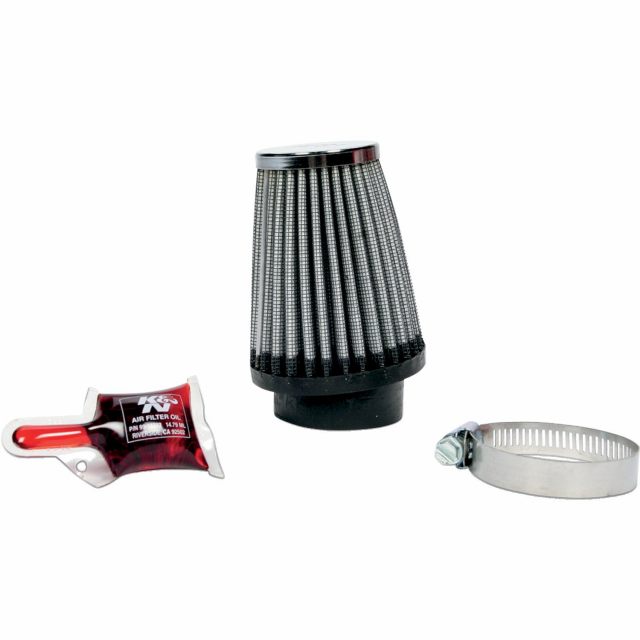 Luftfilter Clamp-On Filter Svart/Krom/Silver KN