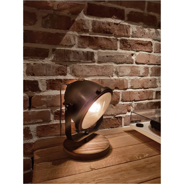 Alaska Bordlampa/vegglampe, Järngrå/trä ANETA HOME Sockel E27 – bild 4