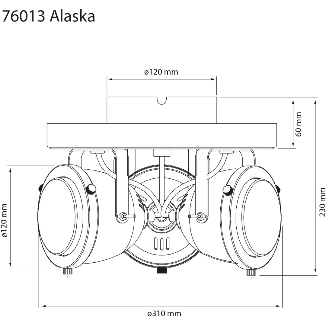 Alaska Takspot Rund, Järngrå/trä ANETA HOME Sockel GU10 Järngrå /Trä – bild 3