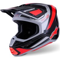 Alpinestars Hjälm S-M7 Rise Svart/Silver/Fluo Röd, L