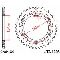 Aluminium Ultra-Light Rear Sprocket 1308 - 520 JT SPROCKETS