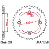 Aluminium Ultra-light Rear Sprocket 1350-520 JT SPROCKETS