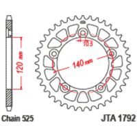 Aluminium Ultra-light Rear Sprocket 1792-520 JT SPROCKETS