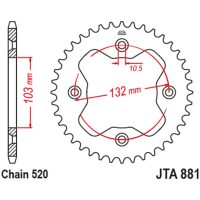 Aluminium Ultra-light Rear Sprocket 881-520 JT SPROCKETS