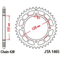 Aluminium Ultra-light Self-Cleaning Rear Sprocket 1465-520 JT SPROCKETS