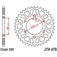 Aluminium Ultra-light Self Cleaning Rear Sprocket 478-520 JT SPROCKETS