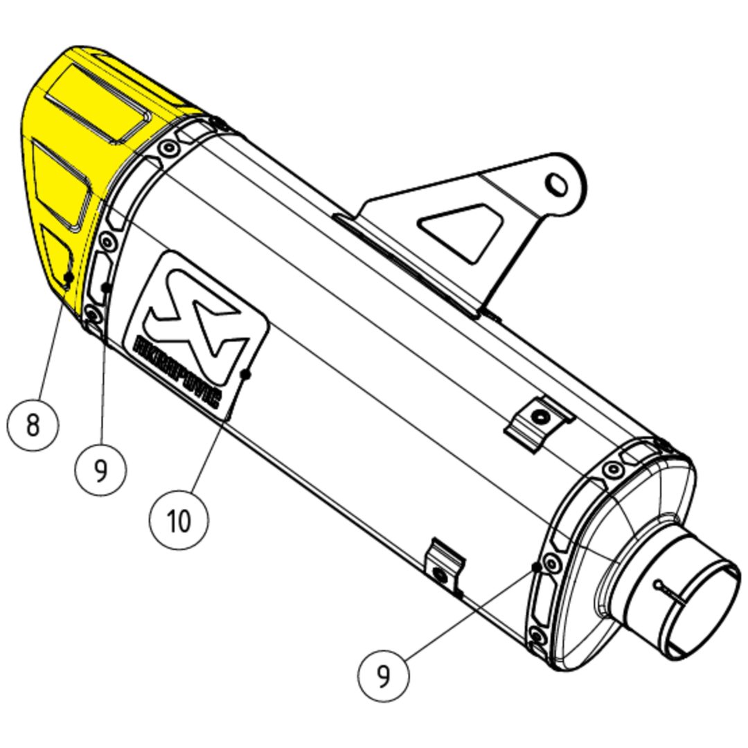 Ändlock Svart Titan AKRAPOVIC Ändkåpa