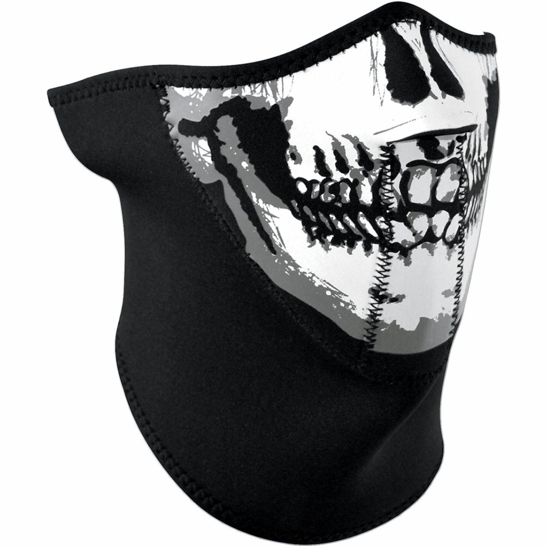 Ansiktsmask Halv 3 PANEL SKULL Svart/Vit Zan Headgear Ansiktsmask