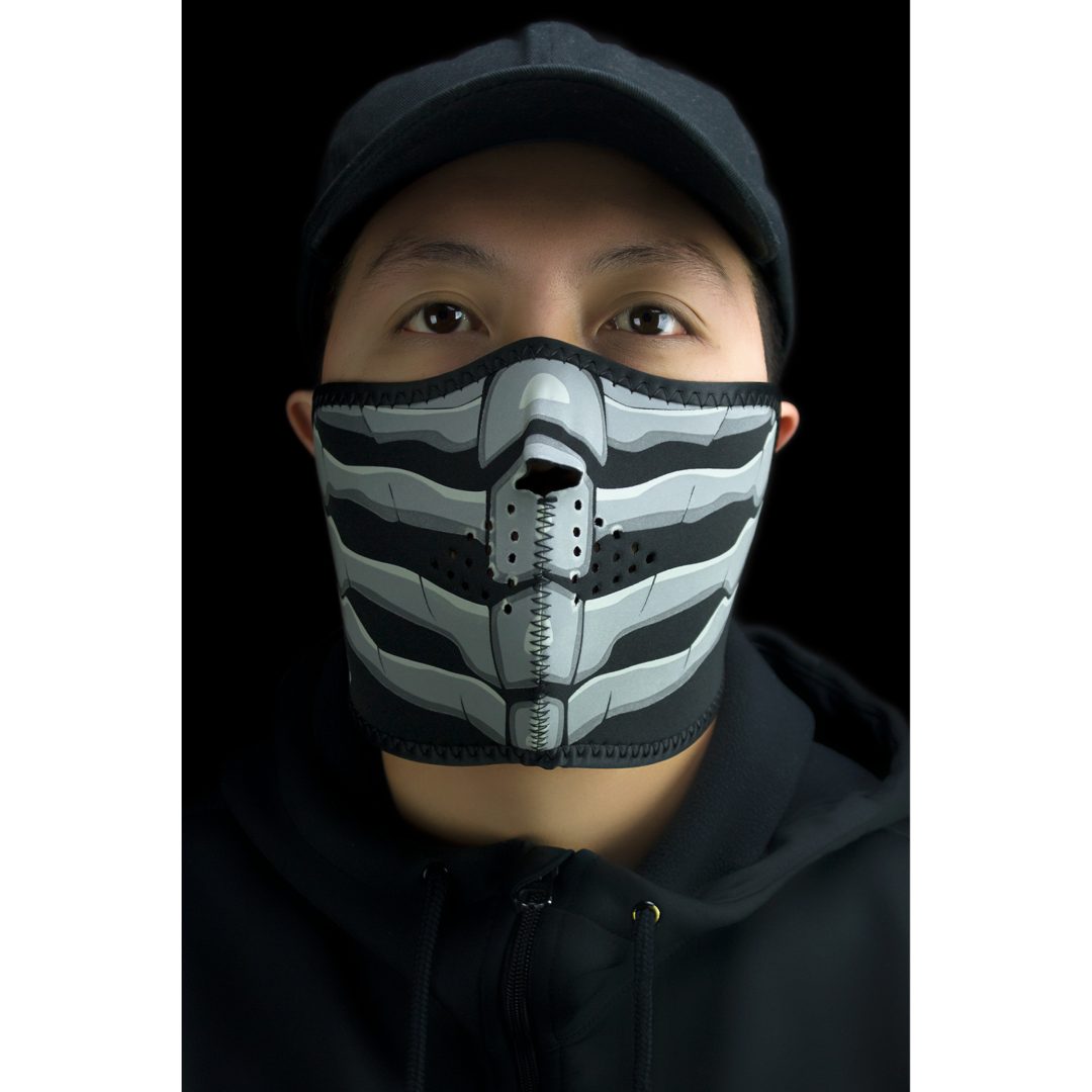 Ansiktsmask Halv BONEBREATH GLOW Svart/Vit Zan Headgear Ansiktsmask – bild 2