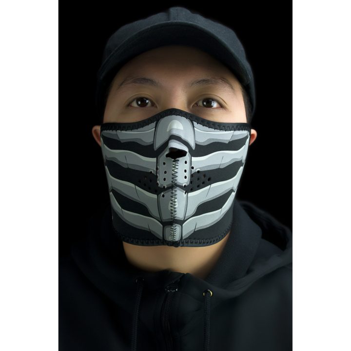 Ansiktsmask Halv BONEBREATH GLOW Svart/Vit Zan Headgear Ansiktsmask – bild 2