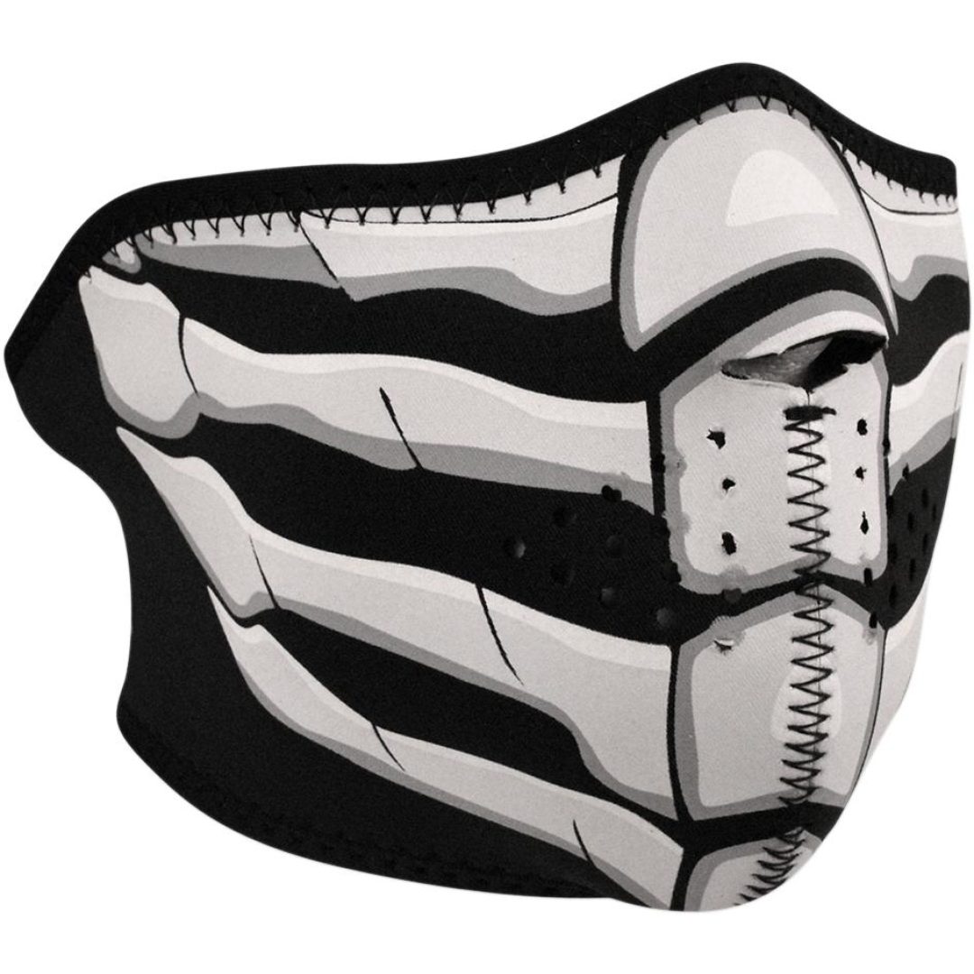 Ansiktsmask Halv BONEBREATH GLOW Svart/Vit Zan Headgear Ansiktsmask
