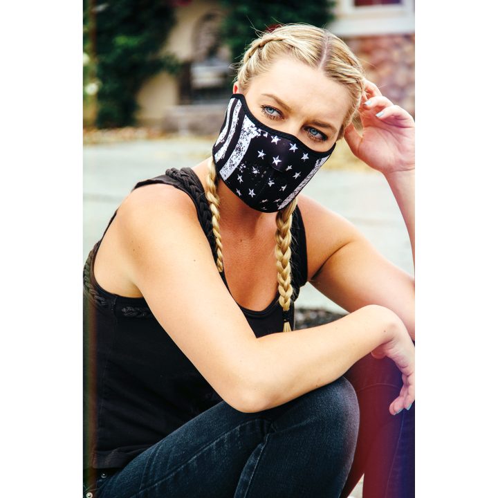 Ansiktsmask Halv FLAG Svart/Vit Zan Headgear Ansiktsmask – bild 2