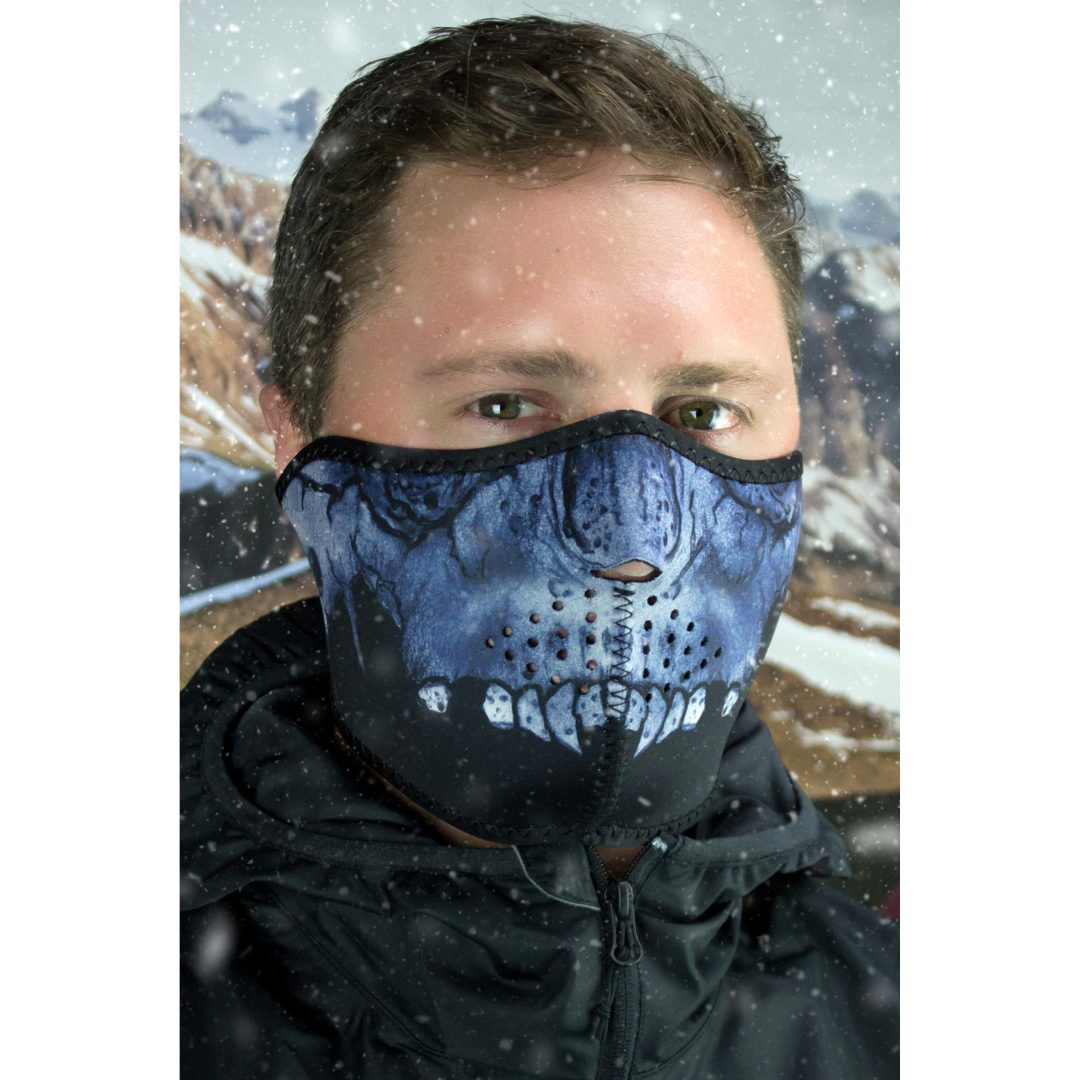 Ansiktsmask Halv MIDNIGHT SKULL Mörkblå/Svart Zan Headgear Ansiktsmask – bild 2
