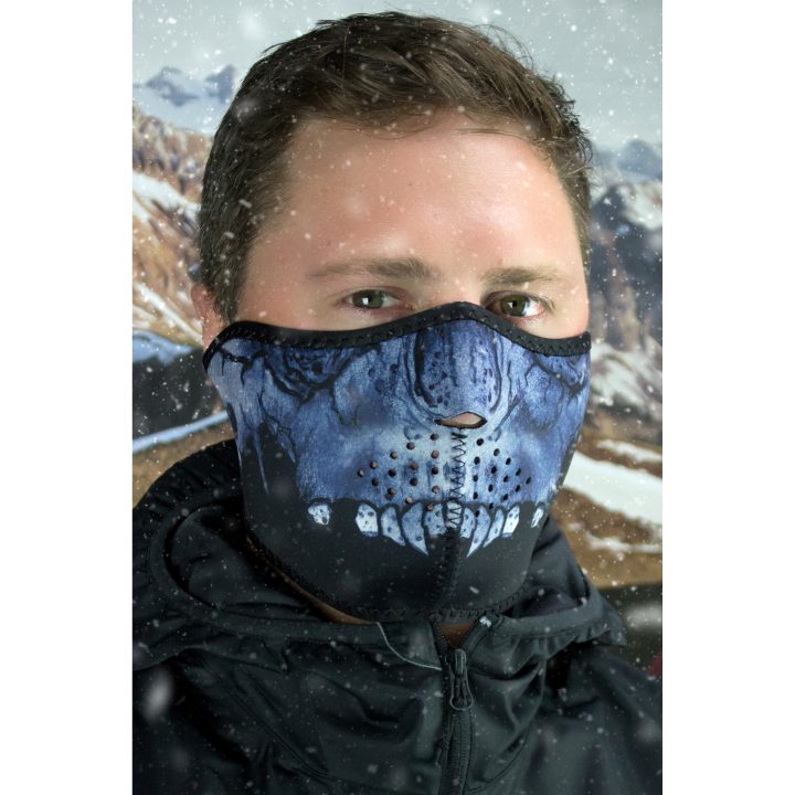 Ansiktsmask Halv MIDNIGHT SKULL Mörkblå/Svart Zan Headgear Ansiktsmask – bild 2