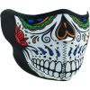Ansiktsmask Halv MUERTE SKULL Röd/Grön/Silver Zan Headgear Ansiktsmask – miniatyr 1
