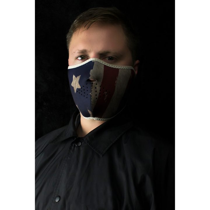 Ansiktsmask Halv PATRIOT Svart/Blå/Röd Zan Headgear Ansiktsmask – bild 2