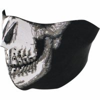 Ansiktsmask Halv Skull Svart Zan Headgear