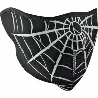 Ansiktsmask Halv SPIDER WEB Svart/Silver Zan Headgear