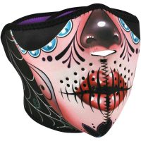 Ansiktsmask Halv SUGAR SKULL Rosa/Svart/Kadettblå Zan Headgear