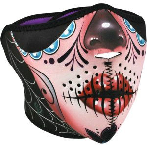 Ansiktsmask Halv SUGAR SKULL Rosa/Svart/Kadettblå Zan Headgear