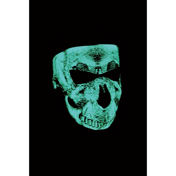 Ansiktsmask SKULL FACE GLOW Svart/Vit Zan Headgear One Size – bild 2