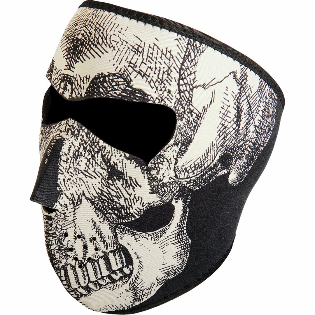 Ansiktsmask SKULL FACE GLOW Svart/Vit Zan Headgear One Size