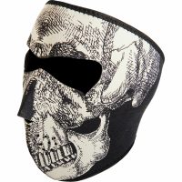 Ansiktsmask SKULL FACE GLOW Svart/Vit Zan Headgear