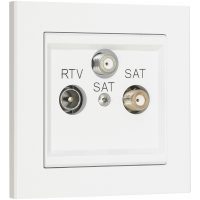 Antennuttag för TV/2xSat. Optima, 75 Ohm, Signalvit MALMBERGS