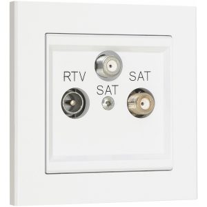 Antennuttag för TV/2xSat. Optima, 75 Ohm, Signalvit MALMBERGS