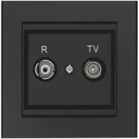 Antennuttag för TV/Radio, 75 Ohm, Genomgång, Svart MALMBERGS