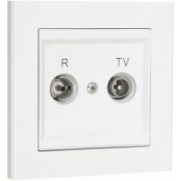 Antennuttag för TV/Radio Optima, 75 Ohm, Signalvit MALMBERGS
