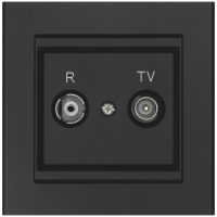 Antennuttag för TV/Radio Optima, 75 Ohm, Svart MALMBERGS