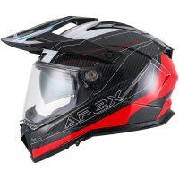 APEX Hjälm AC500 Carbon Sahara vit/röd/blå glansig M