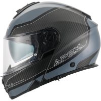 APEX Hjälm MC500 Carbon Dolomites svart/grå/silver glansig L