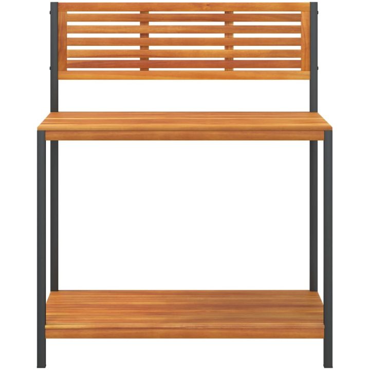 Arbetsbord för trädgården 90x50x110 cm massiv akacia och stål vidaXL – bild 4