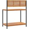Arbetsbord för trädgården 90x50x110 cm massiv akacia och stål vidaXL – miniatyr 6