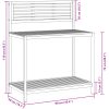 Arbetsbord för trädgården 90x50x110 cm massiv akacia och stål vidaXL – miniatyr 8