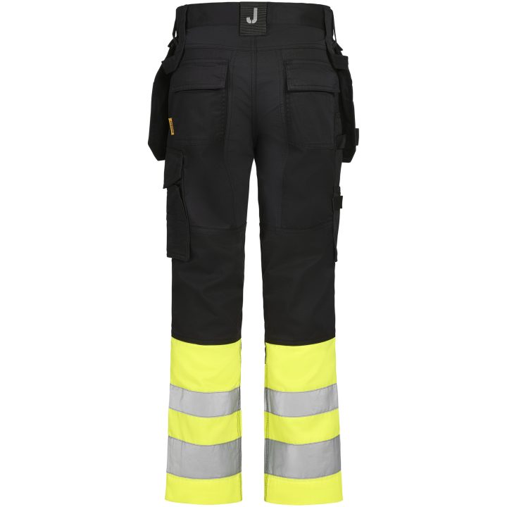 Arbetsbyxor 2514 Stretch Varsel Svart Gul Jobman – bild 3