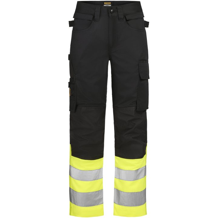 Arbetsbyxor 2514 Stretch Varsel Svart Gul Jobman – bild 5