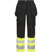 Arbetsbyxor 2514 Stretch Varsel Svart Gul Jobman