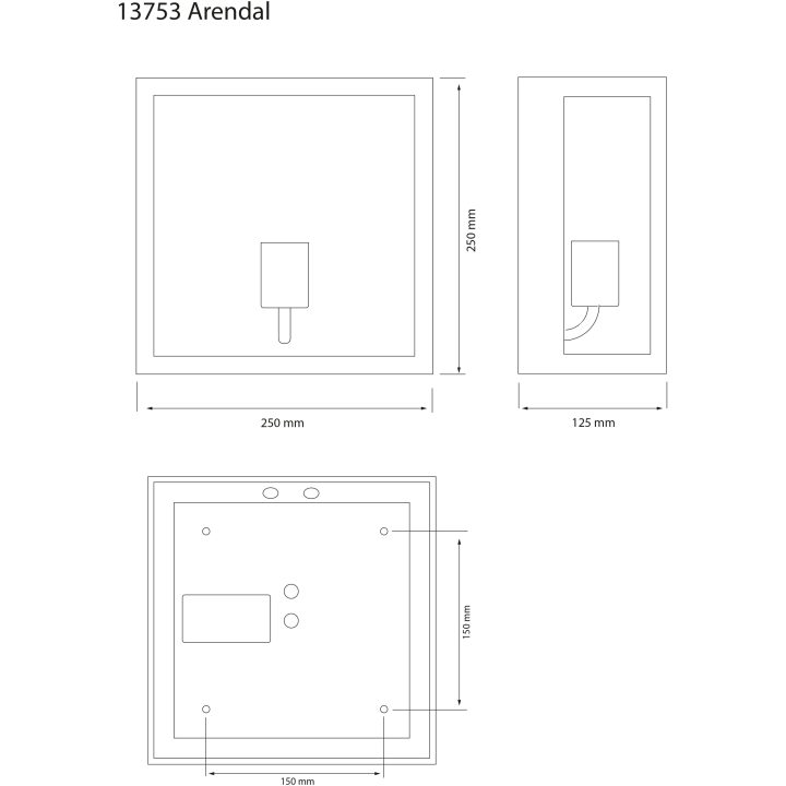 Arendal Plafond Ute, Svart ANETA HOME Svart – bild 2
