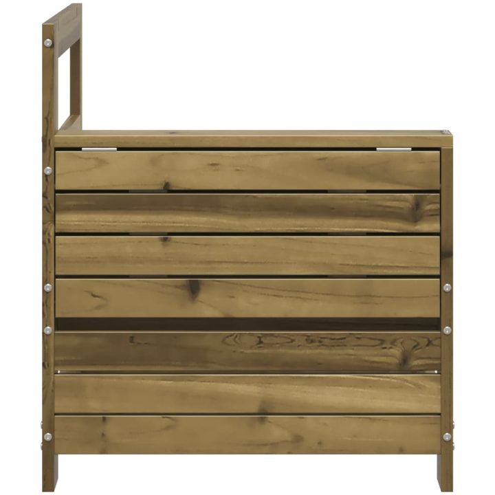 Armstödssoffa med sidobord impregnerad furu vidaXL – bild 5