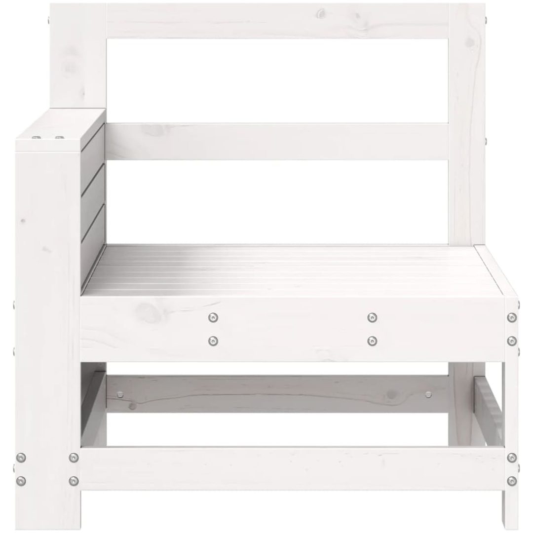 Armstödssoffa med sidobord vit massiv furu vidaXL – bild 4